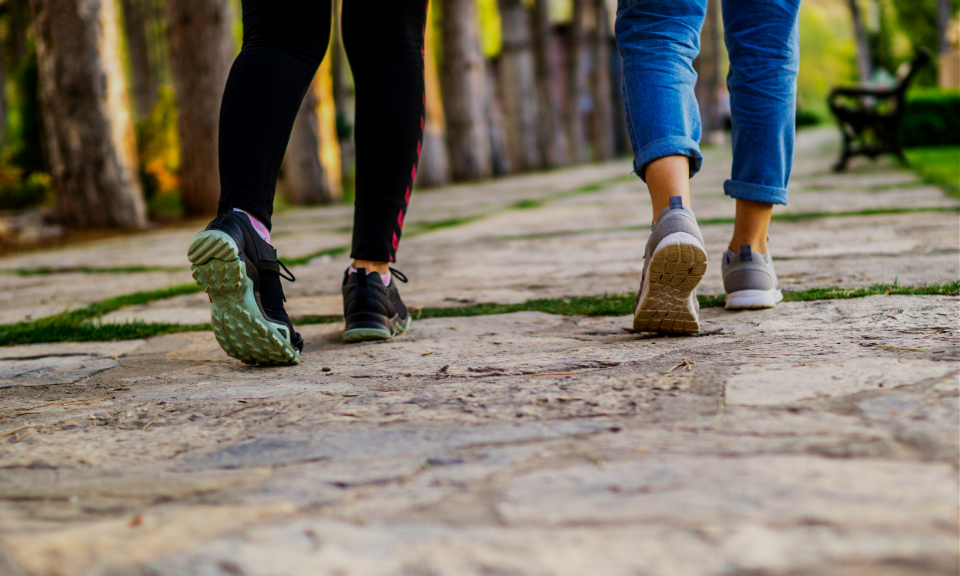 People walking on sidewalk