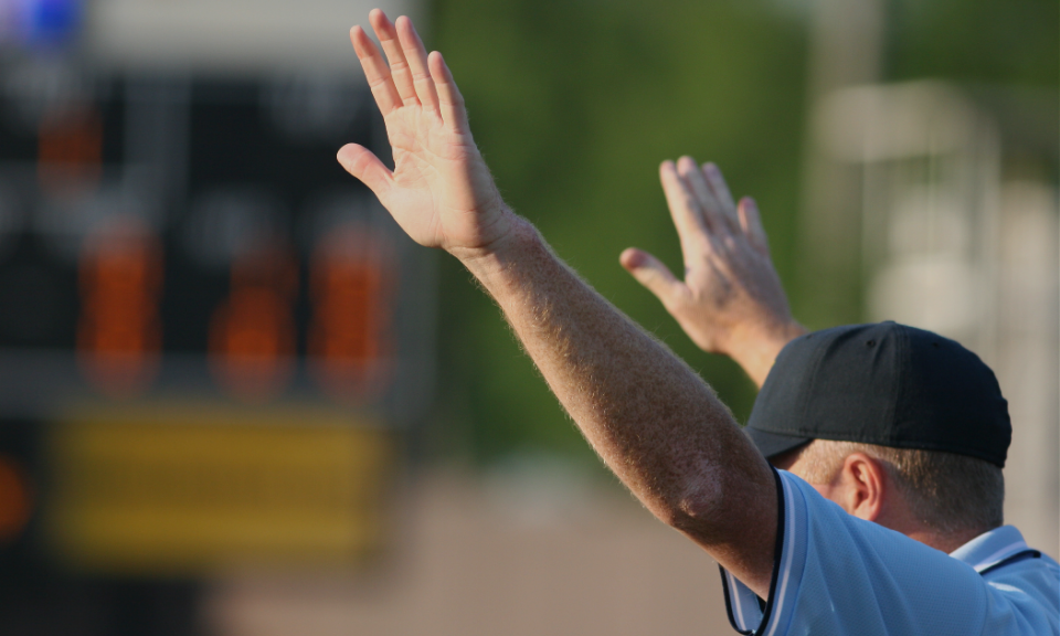 Referee stopping play